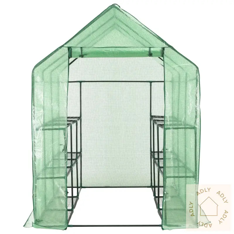 Drivhus Gå-Inn Med 12 Hyller Stål 143X214X196 Cm