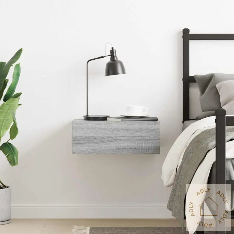 Flytende Nattbord Grå Sonoma 40X30X15 Cm Konstruert Tre