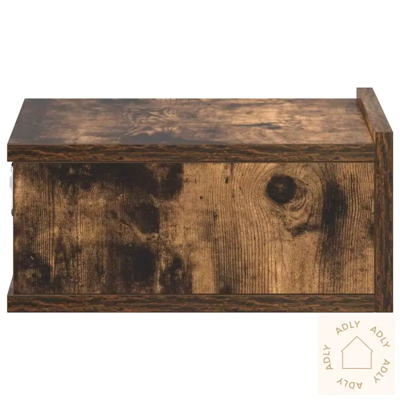 Flytende Nattbord Røkt Eik 40X30X15 Cm Konstruert Tre