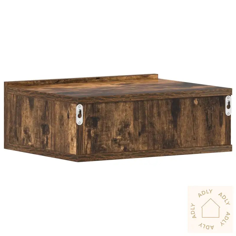 Flytende Nattbord Røkt Eik 40X30X15 Cm Konstruert Tre