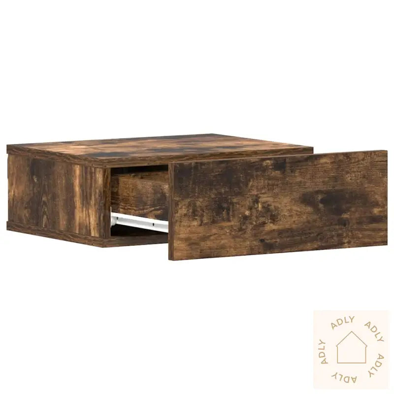 Flytende Nattbord Røkt Eik 40X30X15 Cm Konstruert Tre