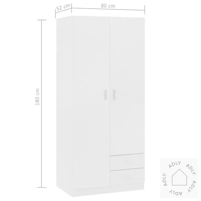 Garderobe Hvit 80X52X180 Cm Konstruert Tre