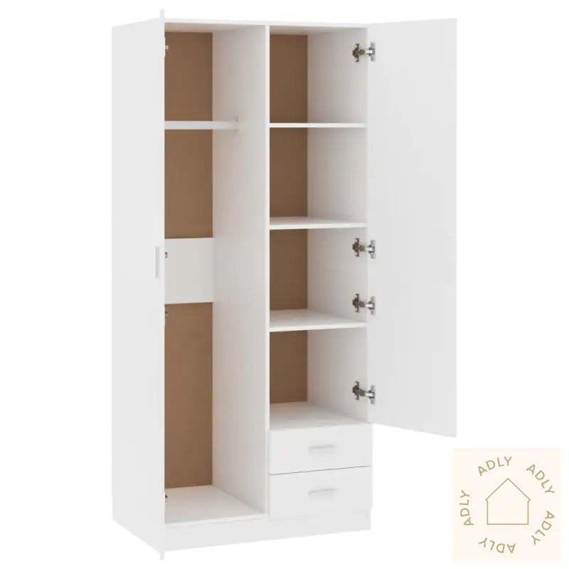 Garderobe Hvit 80X52X180 Cm Konstruert Tre