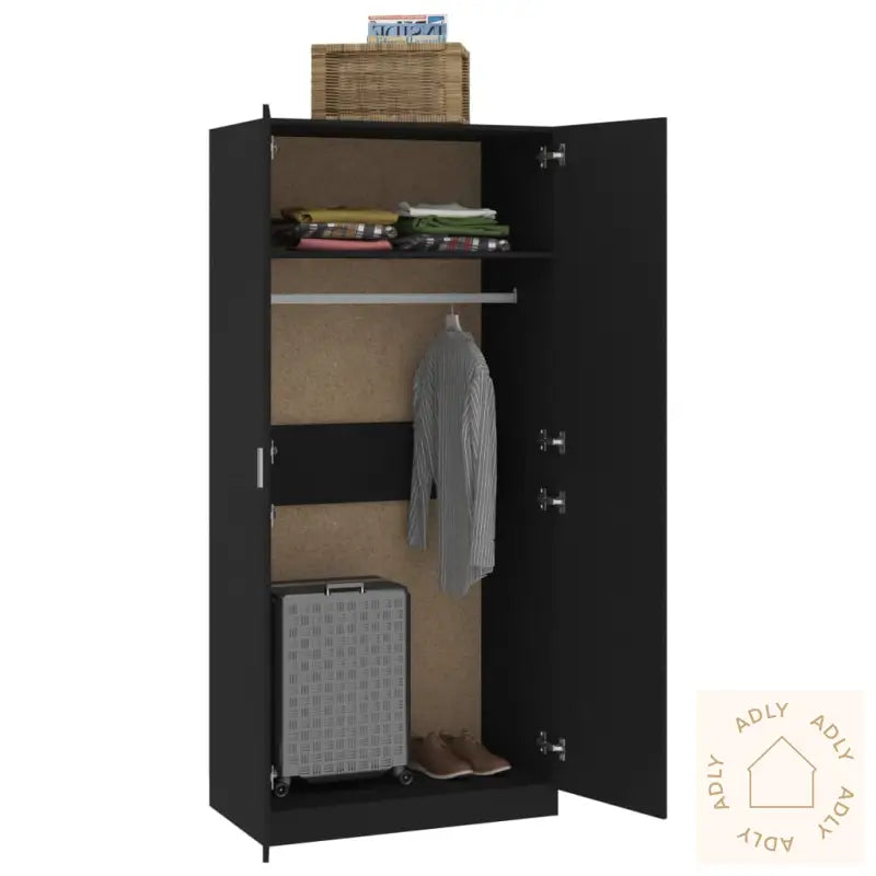 Garderobe Svart 90X52X200 Cm Konstruert Tre