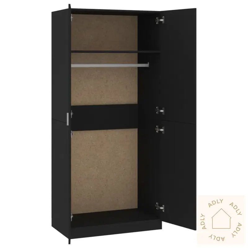 Garderobe Svart 90X52X200 Cm Konstruert Tre