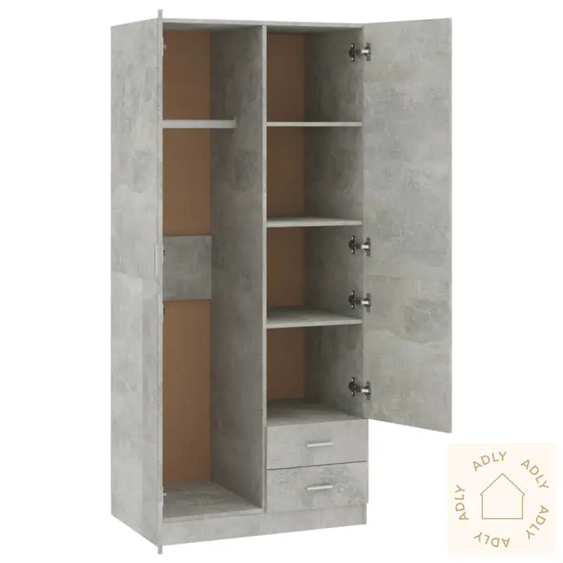 Garderobe Betonggrå 80X52X180 Cm Konstruert Tre