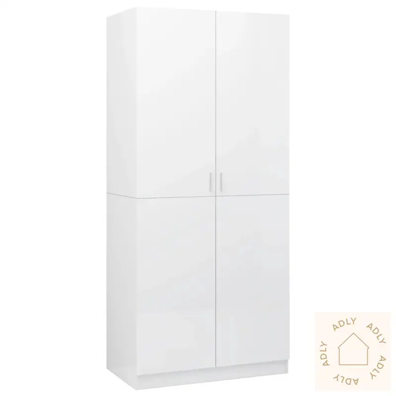 Garderobe Høyglans Hvit 80X52X180 Cm Konstruert Tre