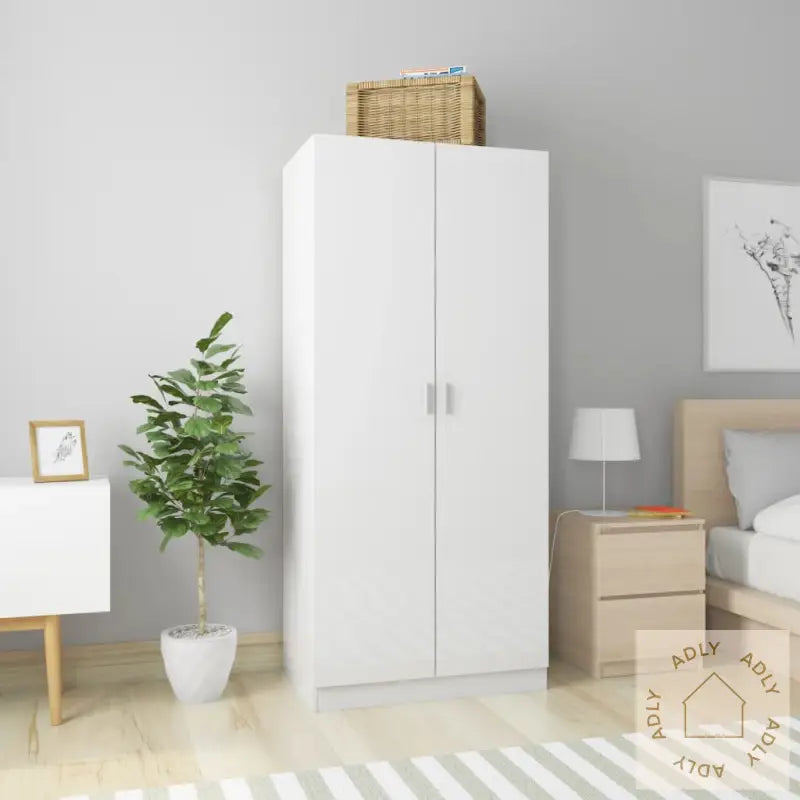 Garderobe Høyglans Hvit 80X52X180 Cm Konstruert Tre