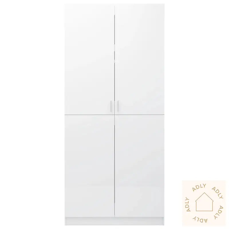 Garderobe Høyglans Hvit 80X52X180 Cm Konstruert Tre
