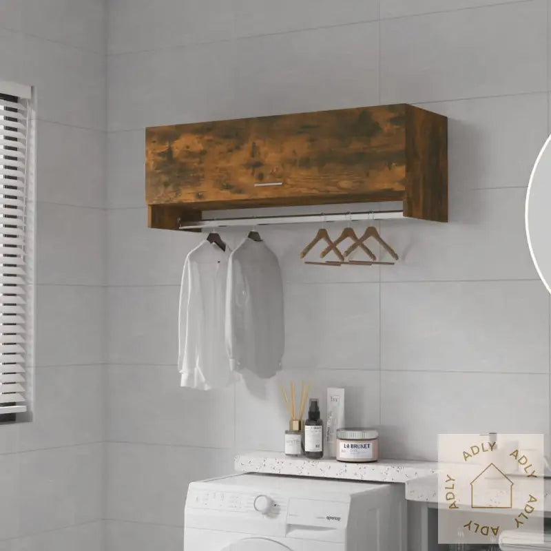 Garderobe Røkt Eik 100X32,5X35 Cm Konstruert Tre