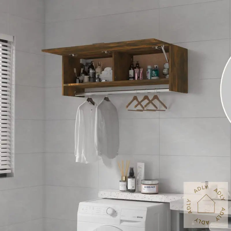 Garderobe Røkt Eik 100X32,5X35 Cm Konstruert Tre