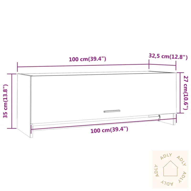 Garderobe Røkt Eik 100X32,5X35 Cm Konstruert Tre