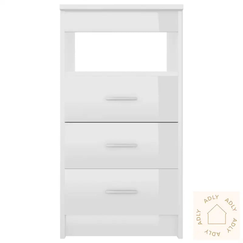 Kommode Høyglans Hvit 40X50X76 Cm Konstruert Tre