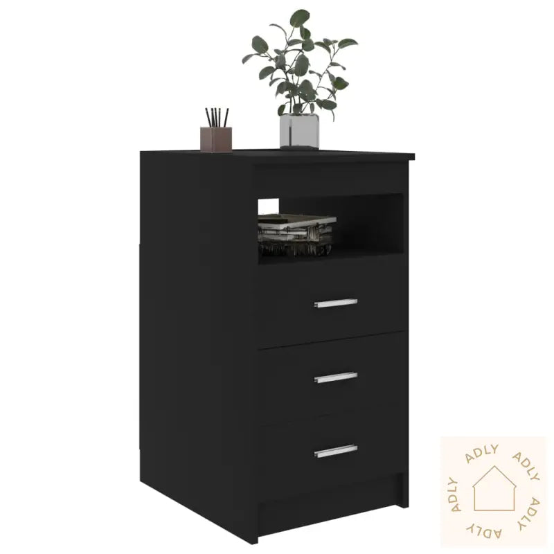 Kommode Svart 40X50X76 Cm Konstruert Tre