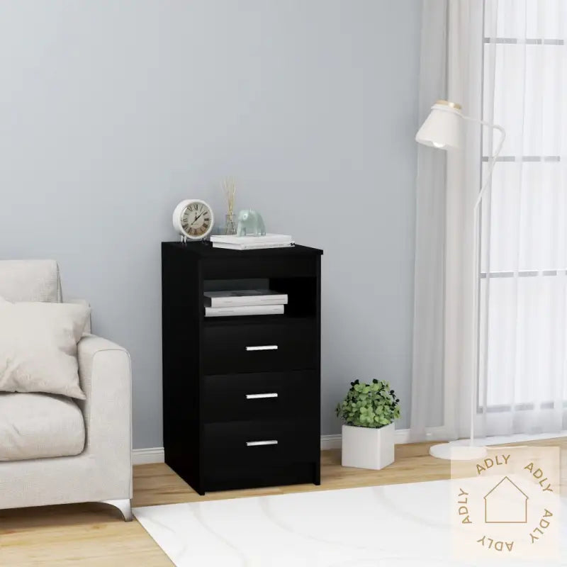 Kommode Svart 40X50X76 Cm Konstruert Tre
