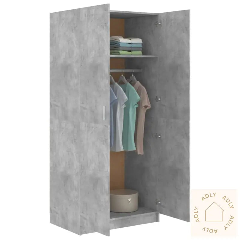 Garderobe Betonggrå 80X52X180 Cm Konstruert Tre