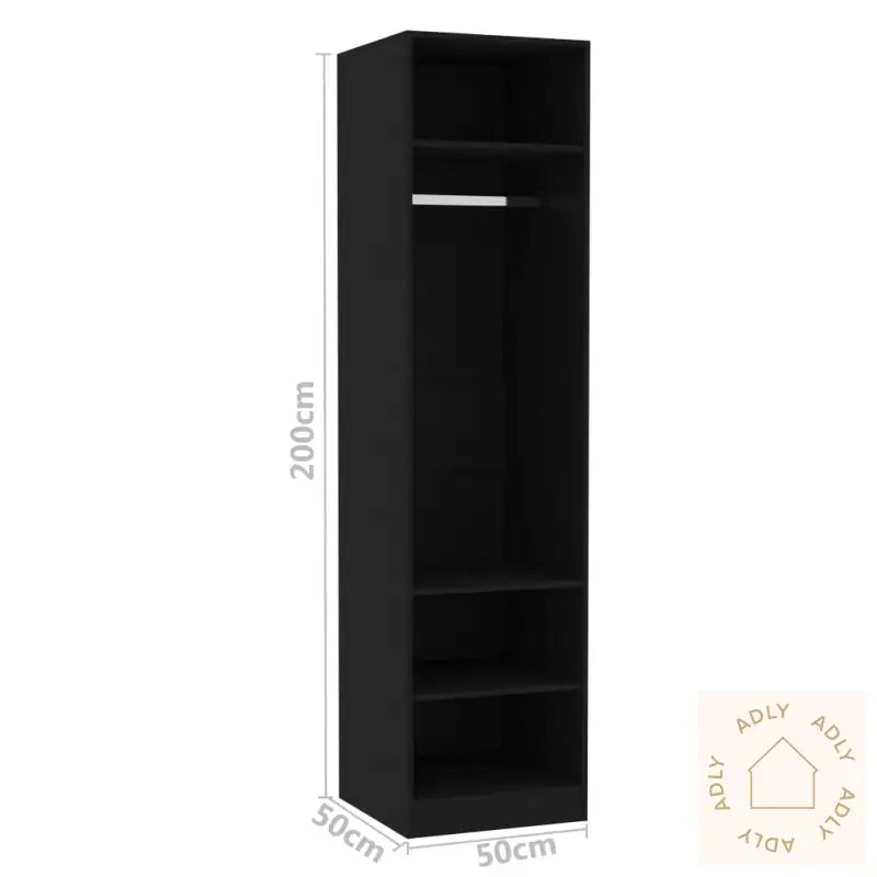 Garderobe Svart 50X50X200 Cm Konstruert Tre