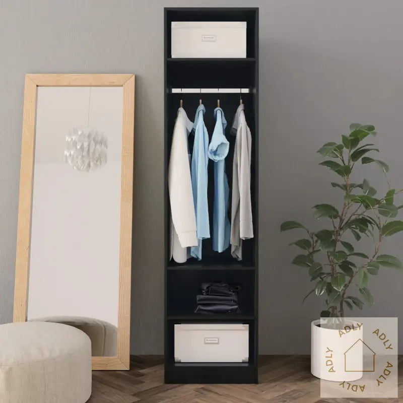 Garderobe Svart 50X50X200 Cm Konstruert Tre