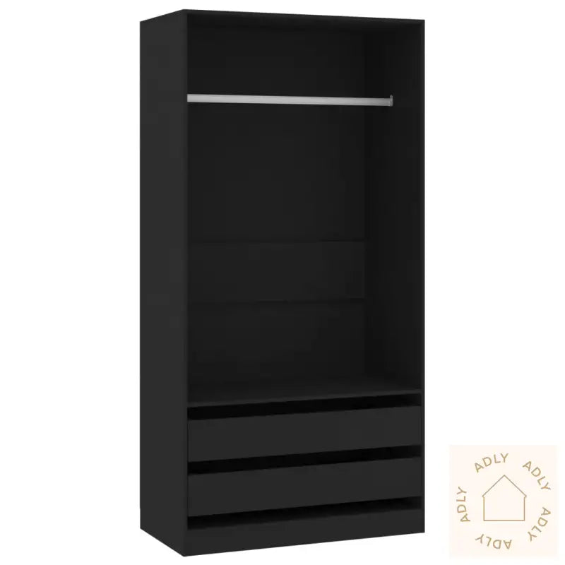 Garderobe Svart 100X50X200 Cm Konstruert Tre