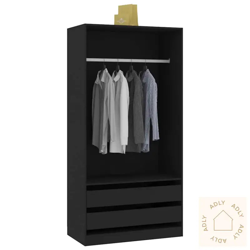 Garderobe Svart 100X50X200 Cm Konstruert Tre