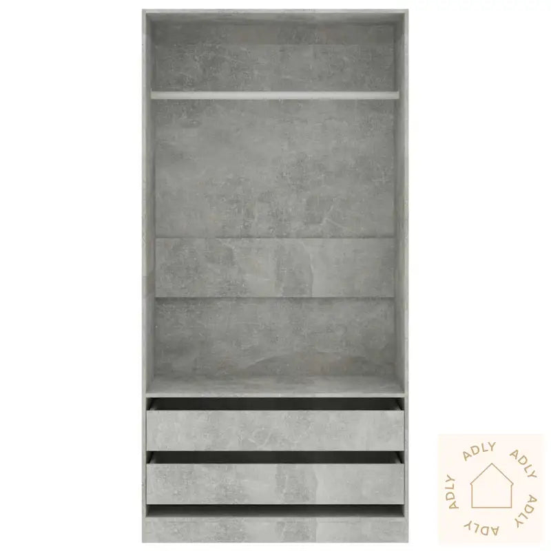 Garderobeskap Betonggrå 100X50X200 Cm Sponplate