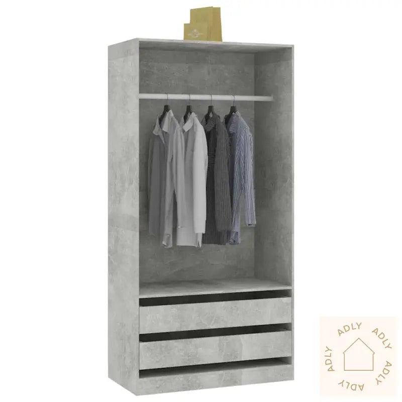 Garderobeskap Betonggrå 100X50X200 Cm Sponplate