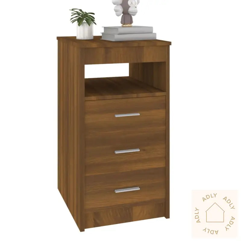 Kommode Brun Eik 40X50X76 Cm Konstruert Tre