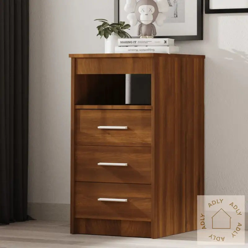Kommode Brun Eik 40X50X76 Cm Konstruert Tre