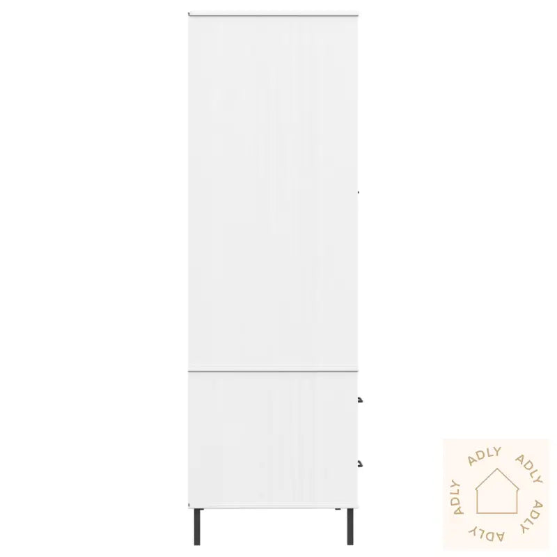 Garderobe Med Metallben Hvit 90X55X172,5 Cm Heltre Oslo