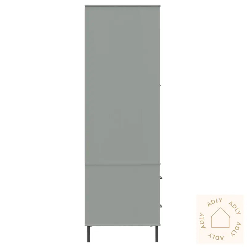 Garderobe Med Metallben Grå 90X55X172,5 Cm Heltre Oslo