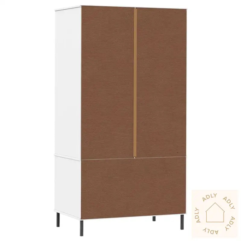 Garderobe Med Metallben Hvit 90X55X172,5 Cm Heltre Oslo