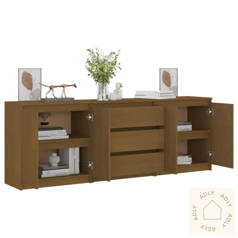 Sideskap Honningbrun 180X36X65 Cm Heltre Furu