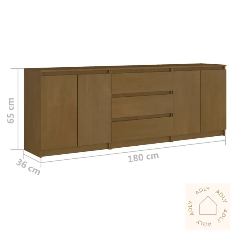Sideskap Honningbrun 180X36X65 Cm Heltre Furu