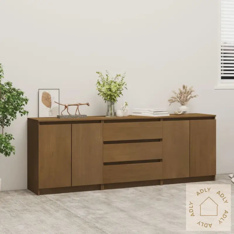 Sideskap Honningbrun 180X36X65 Cm Heltre Furu