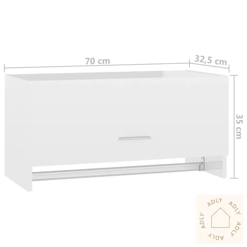 Garderobe Høyglans Hvit 70X32,5X35 Cm Konstruert Tre
