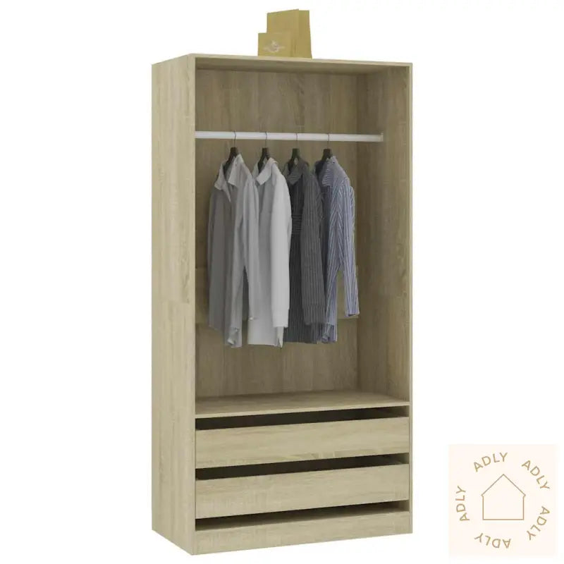 Garderobe Sonoma Eik 100X50X200 Cm Konstruert Tre