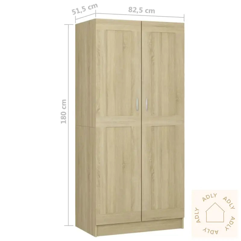 Garderobe Sonoma Eik 82,5X51,5X180 Cm Konstruert Tre
