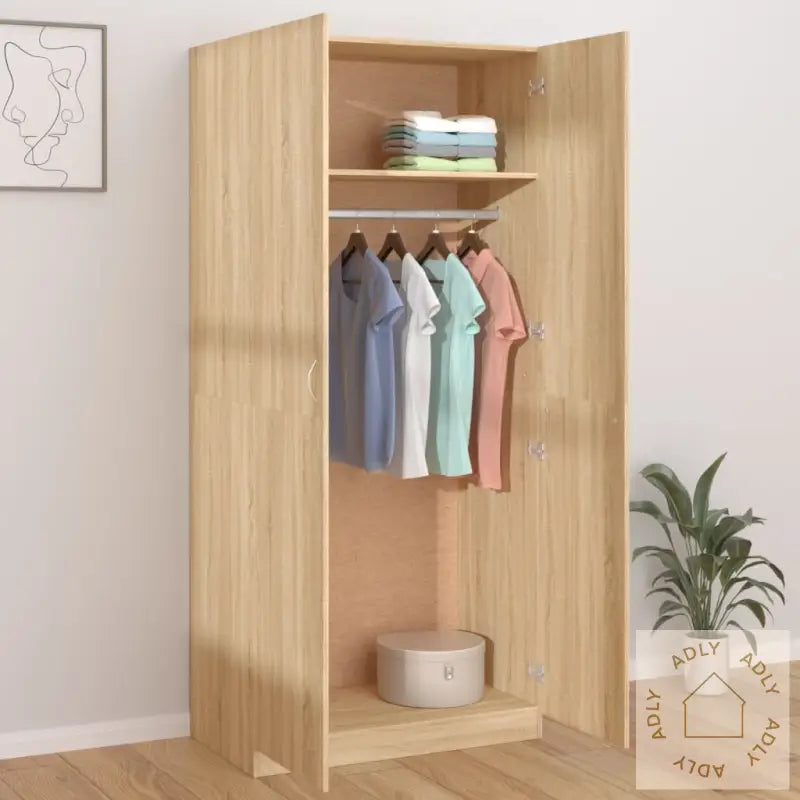 Garderobe Sonoma Eik 90X52X200 Cm Konstruert Tre