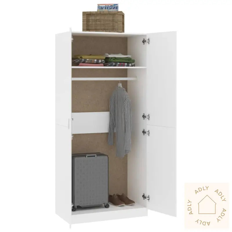 Garderobe Hvit 90X52X200 Cm Konstruert Tre