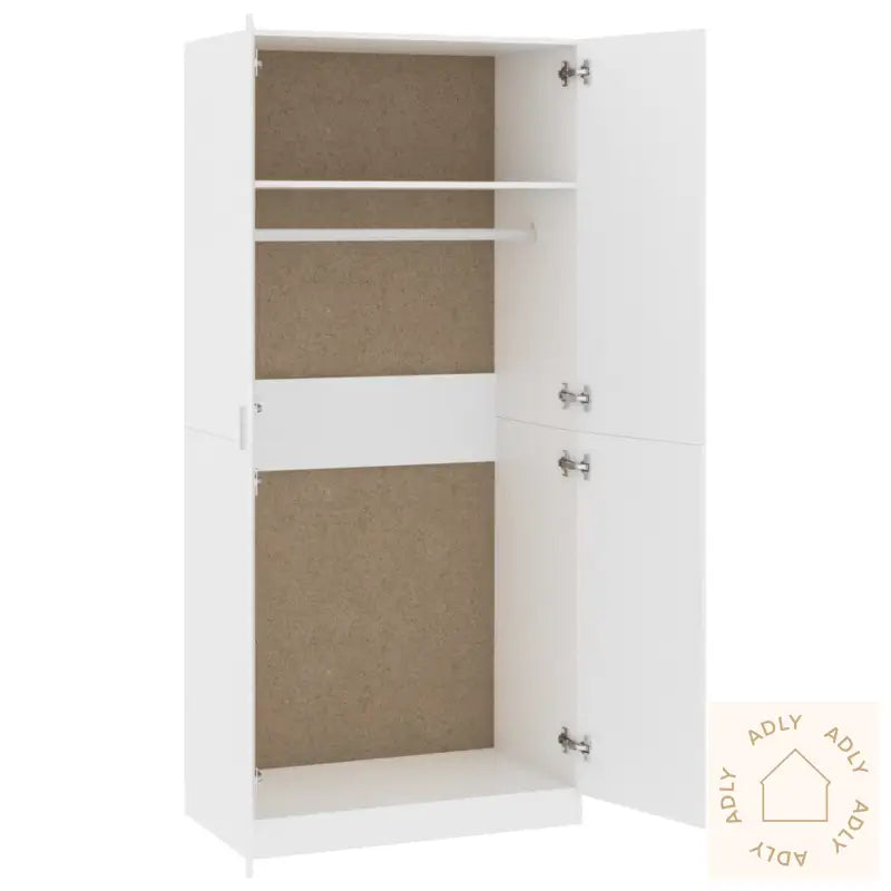 Garderobe Hvit 90X52X200 Cm Konstruert Tre