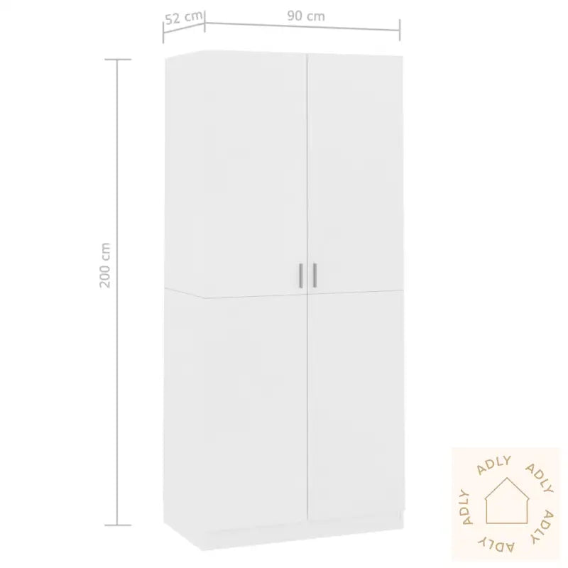 Garderobe Hvit 90X52X200 Cm Konstruert Tre