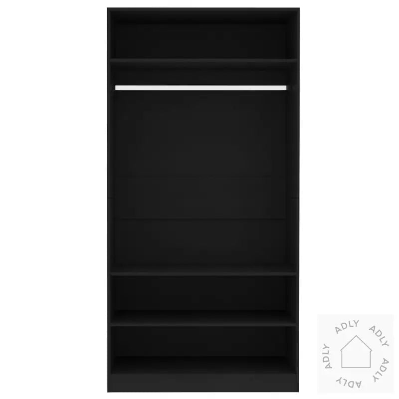 Garderobe Svart 100X50X200 Cm Konstruert Tre