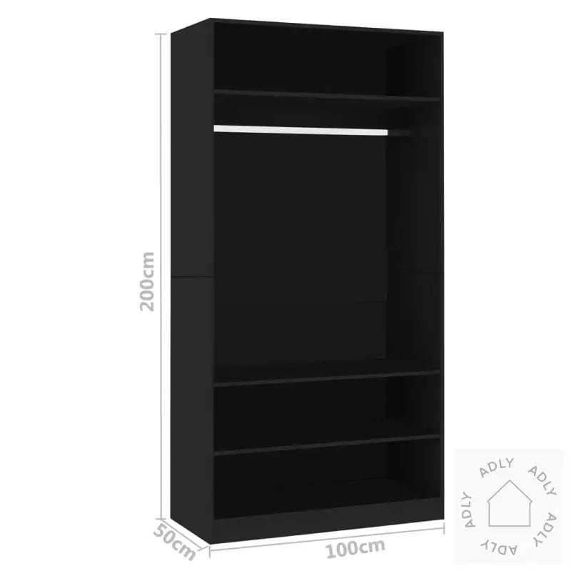 Garderobe Svart 100X50X200 Cm Konstruert Tre