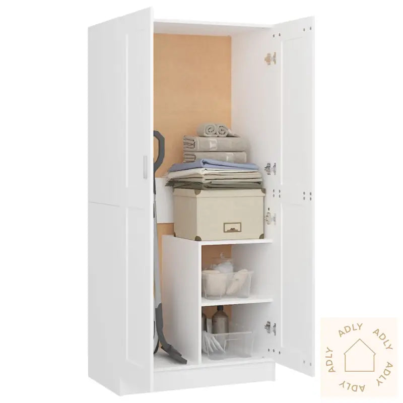 Garderobe Hvit 82,5X51,5X180 Cm Konstruert Tre