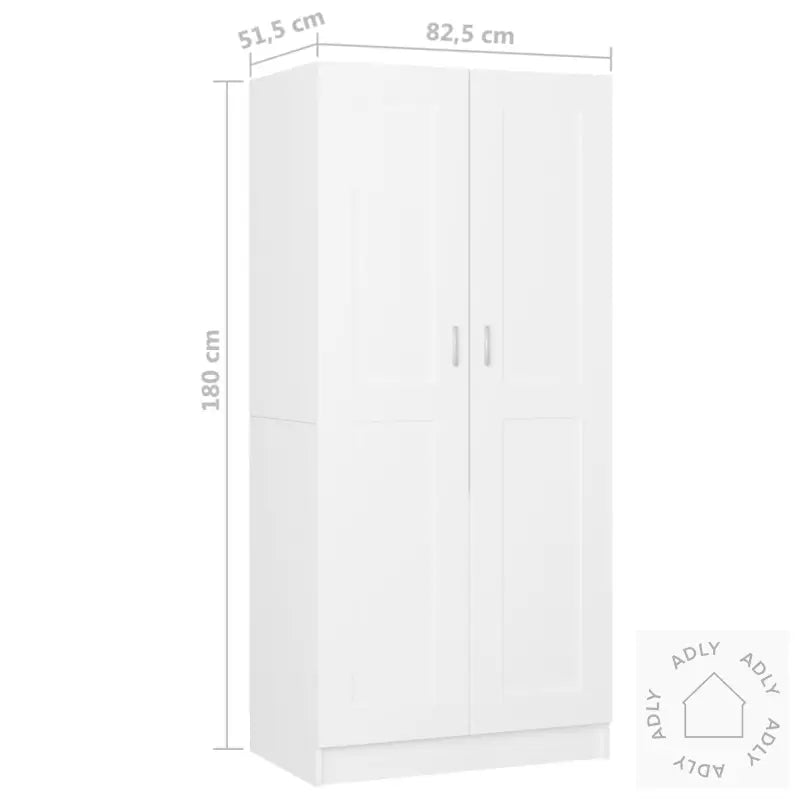 Garderobe Hvit 82,5X51,5X180 Cm Konstruert Tre