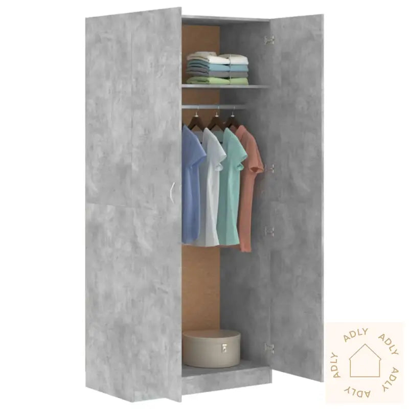Garderobe Betonggrå 90X52X200 Cm Konstruert Tre