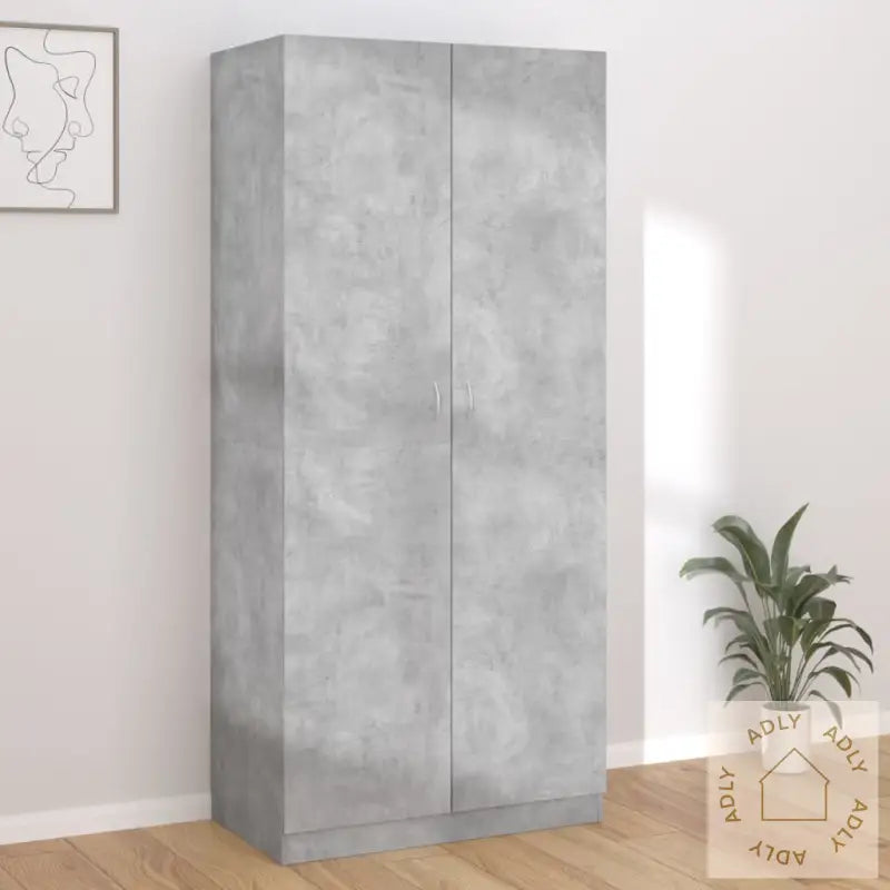 Garderobe Betonggrå 90X52X200 Cm Konstruert Tre
