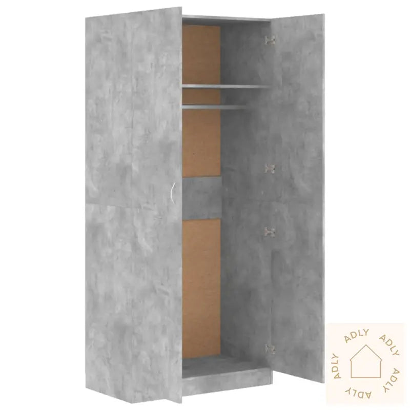 Garderobe Betonggrå 90X52X200 Cm Konstruert Tre