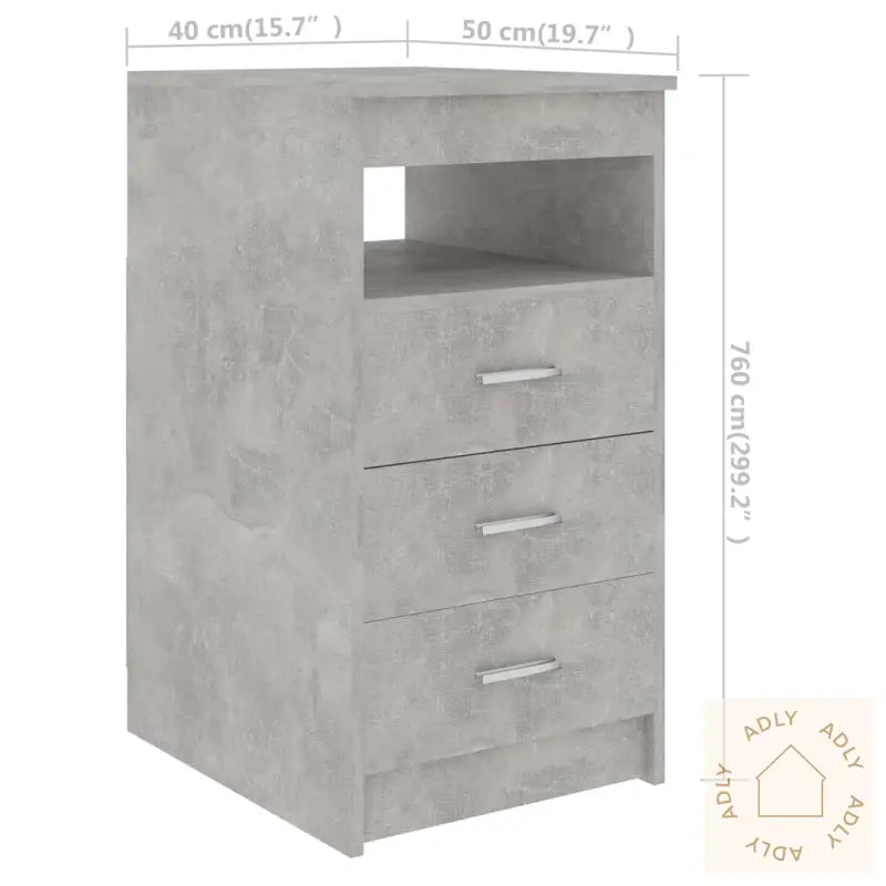 Kommode Betonggrå 40X50X76 Cm Konstruert Tre