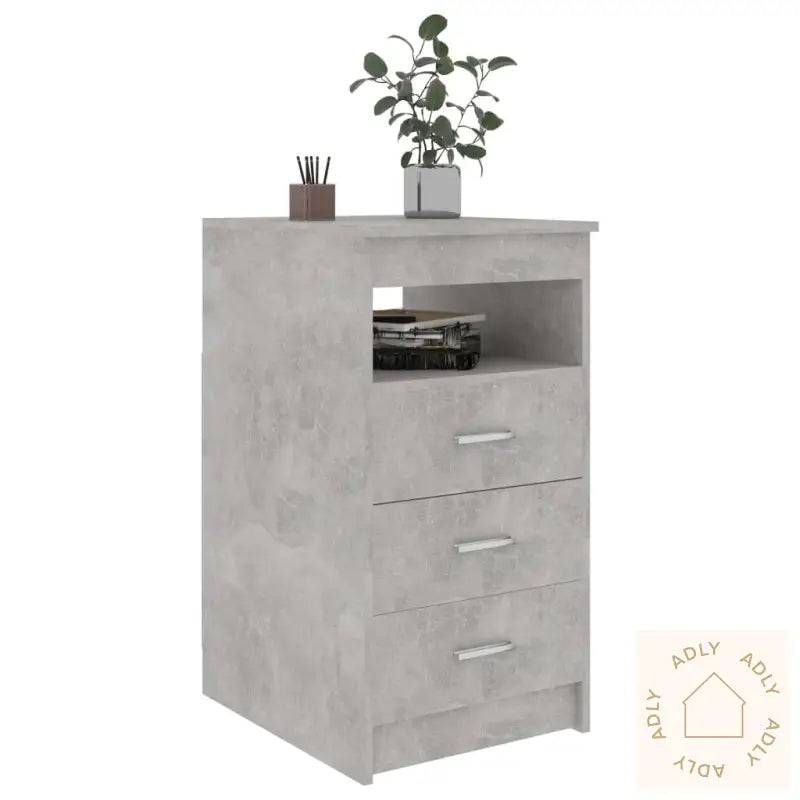 Kommode Betonggrå 40X50X76 Cm Konstruert Tre